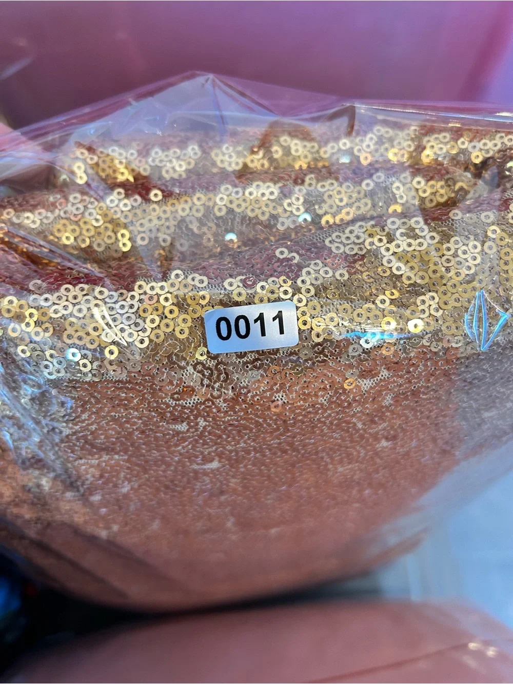 8x8 Gold Sequin Fabric Photo Booth Backdrop - pole pocket. #11